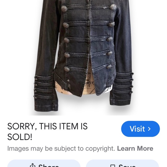 Free People Dark Gray Jean Jacket with Button Accents - Picture 6 of 6